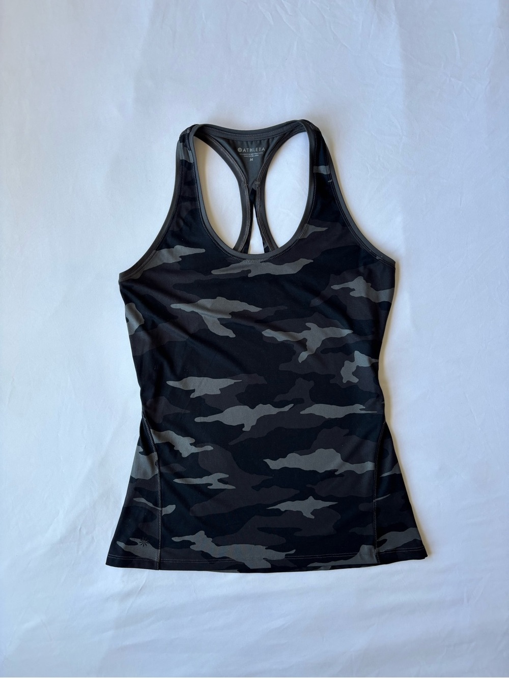 NWOT Athleta Black & Gray Camo Racerback Tank